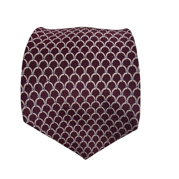 Borsalino men's tie vintage red patterned made in Canada 3.25" wide 56" long - Picture 1 of 6